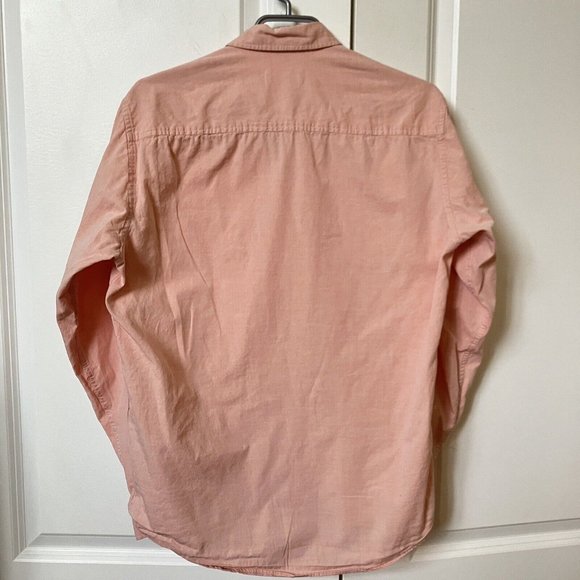 Frank & Oak Salmon Pink Mens Button Front Shirt Medium - Picture 4 of 4
